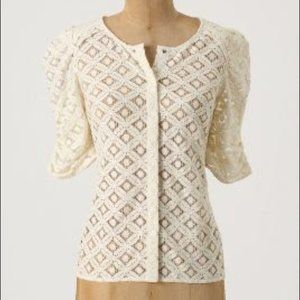 Anthropologie Back Porch Lace Top/Cardigan